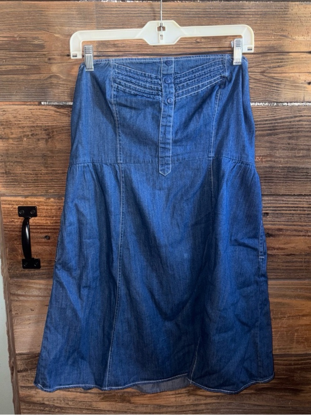 VINTAGE y2k Mossimo Supply Co. Blue Denim Tube Top Dress